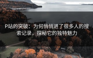 P站的突破：为何悄悄进了很多人的搜索记录，探秘它的独特魅力