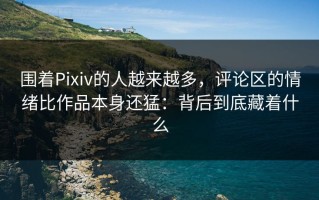 围着Pixiv的人越来越多，评论区的情绪比作品本身还猛：背后到底藏着什么