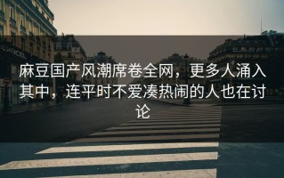 麻豆国产风潮席卷全网，更多人涌入其中，连平时不爱凑热闹的人也在讨论