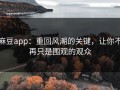 麻豆app：重回风潮的关键，让你不再只是围观的观众
