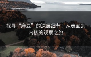 探寻“麻豆”的深层细节：从表面到内核的观察之旅