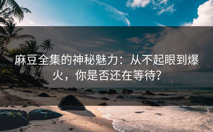 麻豆全集的神秘魅力：从不起眼到爆火，你是否还在等待？-第1张图片-p站镜像热点页 - p站影视站
